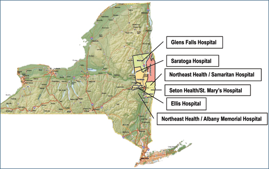 Figure1. IPRO’s Care Transition Initiative five-county target community is located in the Upper Capital Region of New York State Courtesy of IPRO