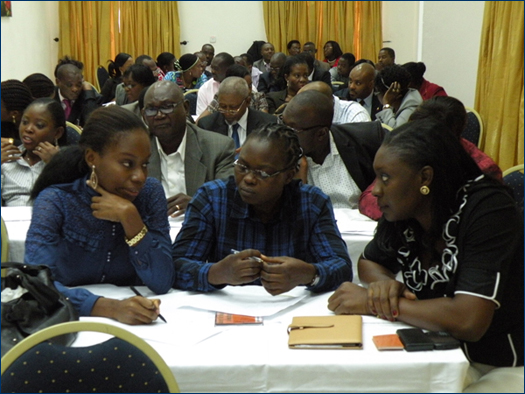 Attendees worked on prioritizing improvement strategies at the 2011 SQHN Workshop on Patient Safety Culture in Nigeria. Courtesy of N. Ndili